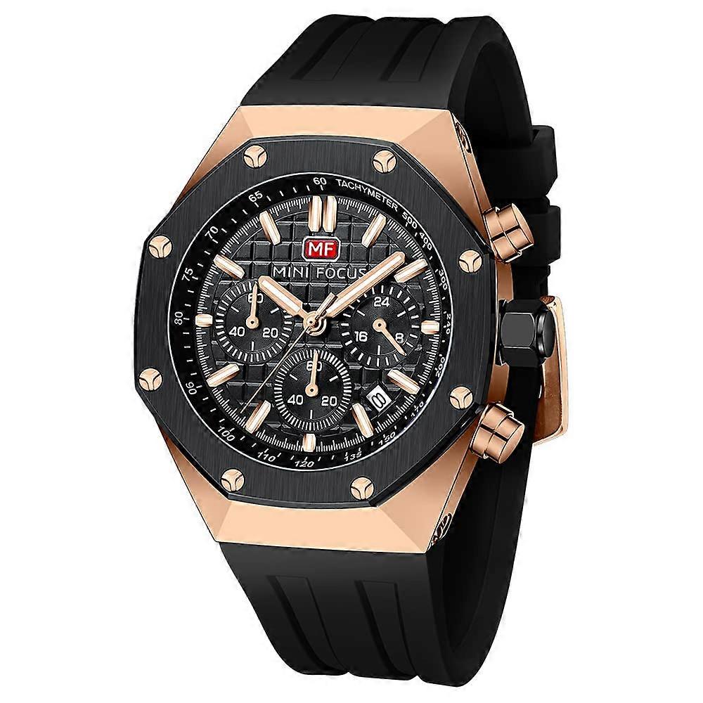 Mini focus men's watch daily octagonal watch (chronograph/waterproof/bright/calendar)