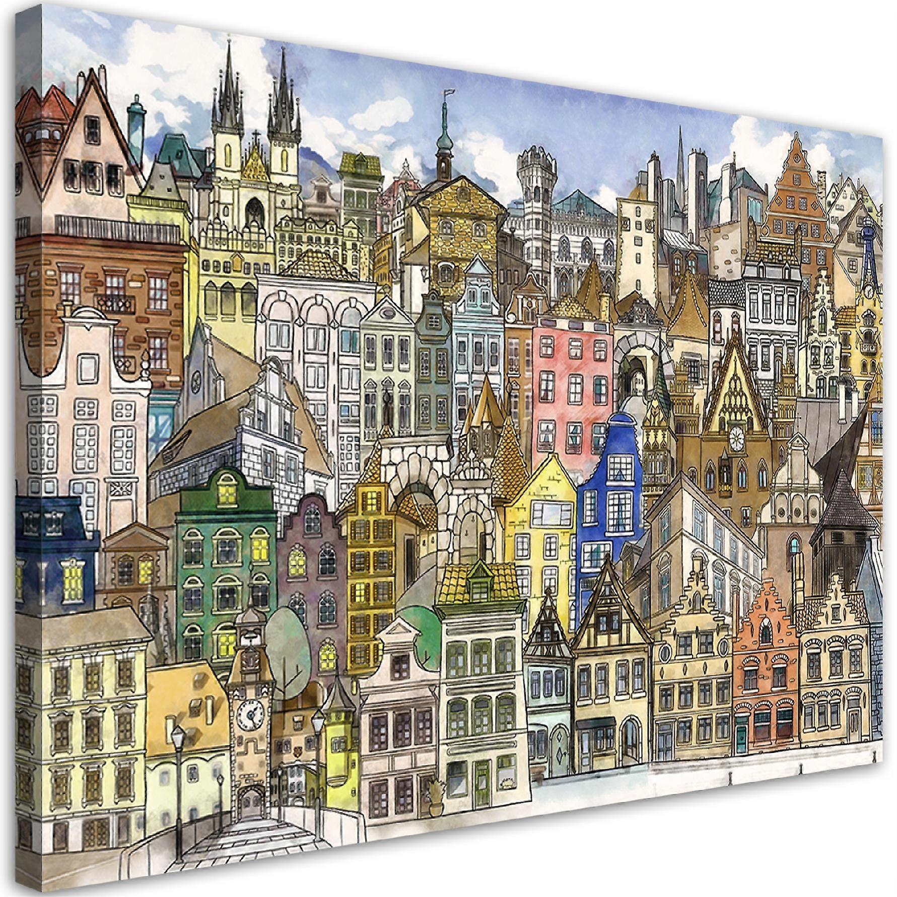 Impression sur toile, Ville joyeuse - 60x40