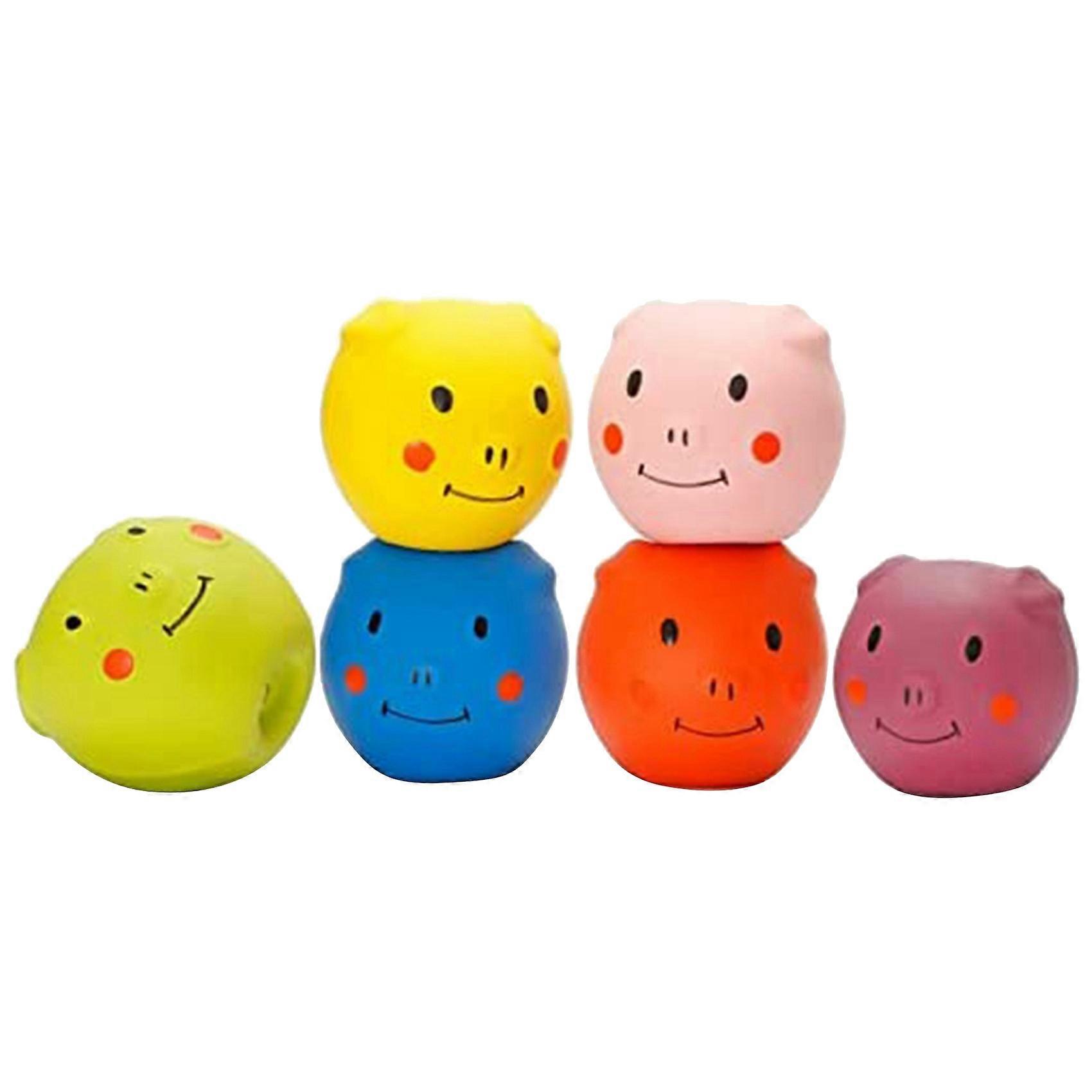 Squeaky Dog Toys -Cute Funny Pigge Latex Dog Balls for Small