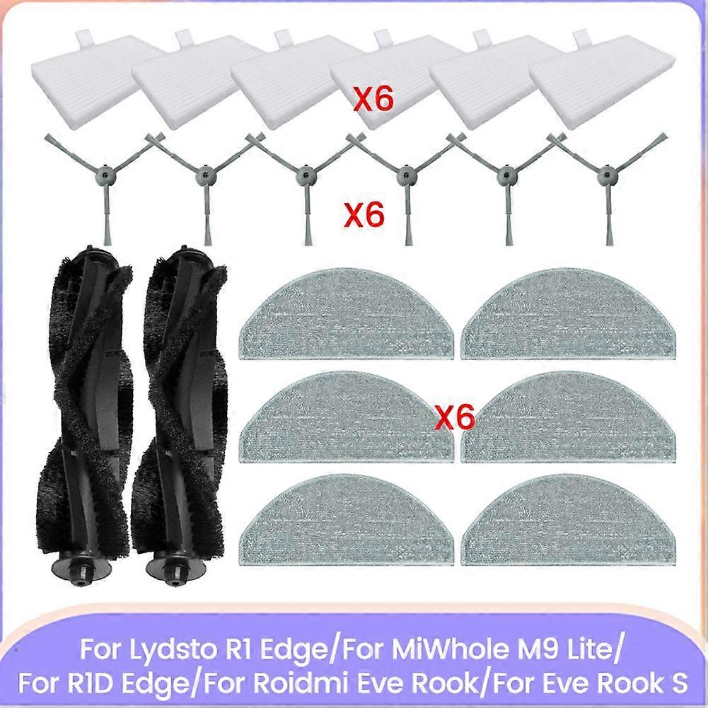 Til R1 Edge / MiWhole M9 Lite / R1D Edge / Eve / Eve S Reservedele Main Side Brush Moppe Klud Hepa Filter