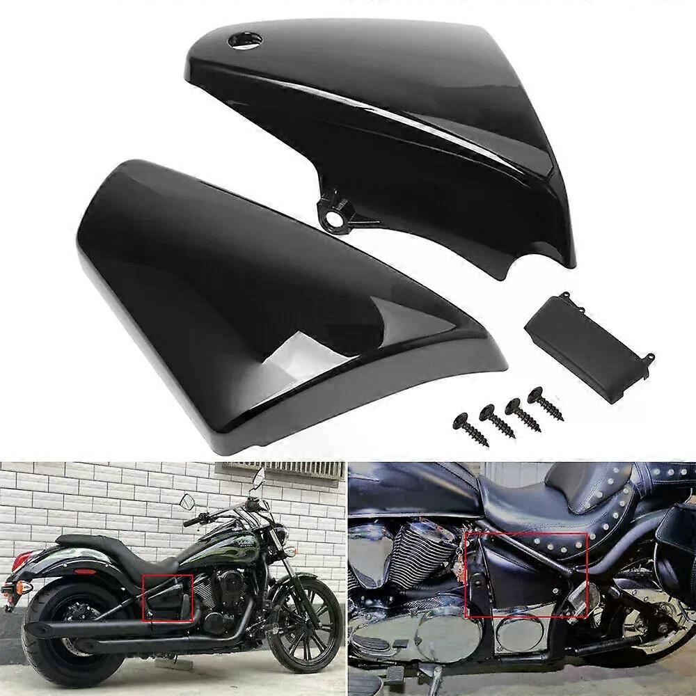 Motorcycle Black Battery Side Fairing Covers For Kawasaki Vulcan 900 VN900 Classic Custom 2006-2020