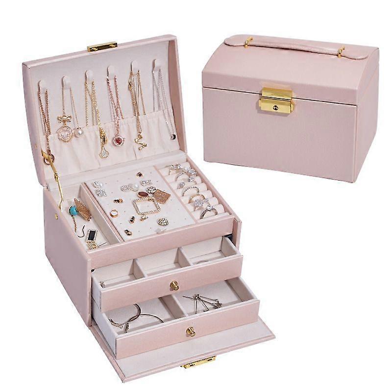 sieraden opbergdoos oorbellen ring display stand armband ketting reisorganisator draagbare lederen opslag make-up sieraden geval