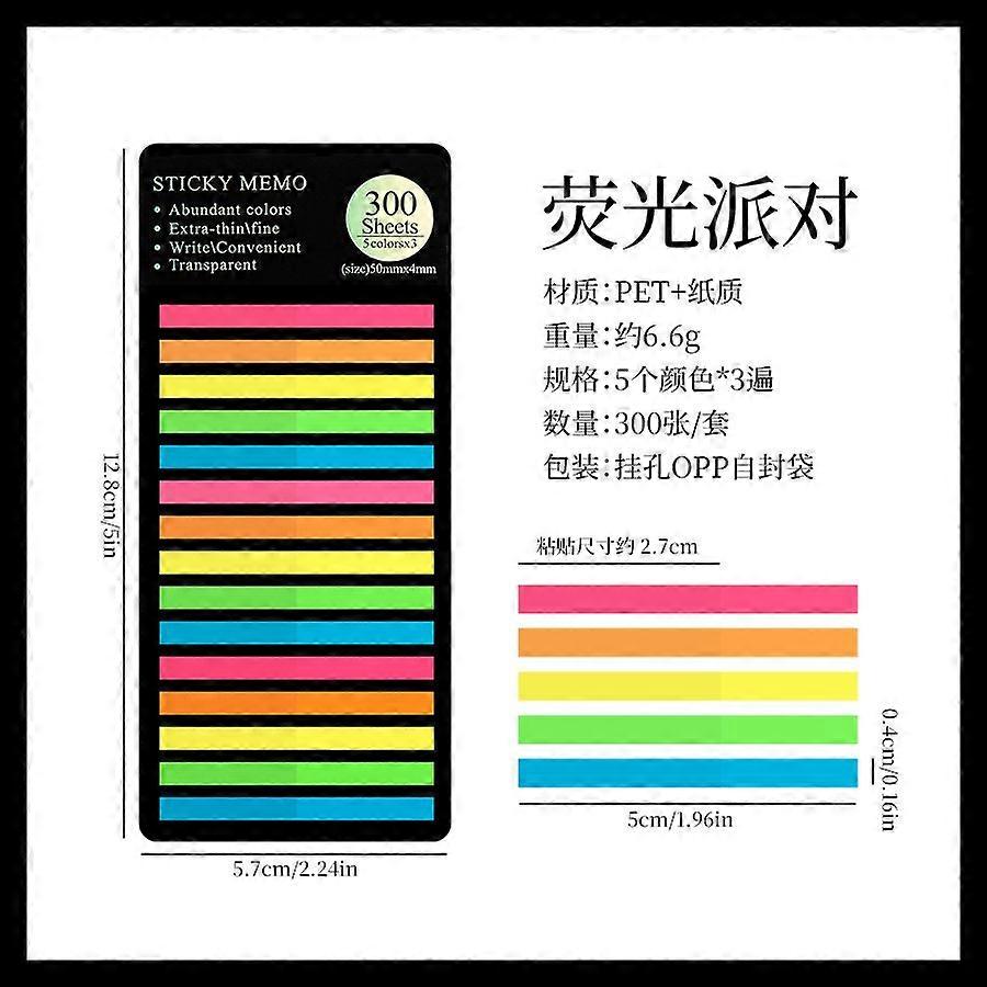 1800pcs Colorful Long Strip Index Tabs For Book Annotation Sticky Page Markers For Journals Notebooks Textbooks And Office Use B