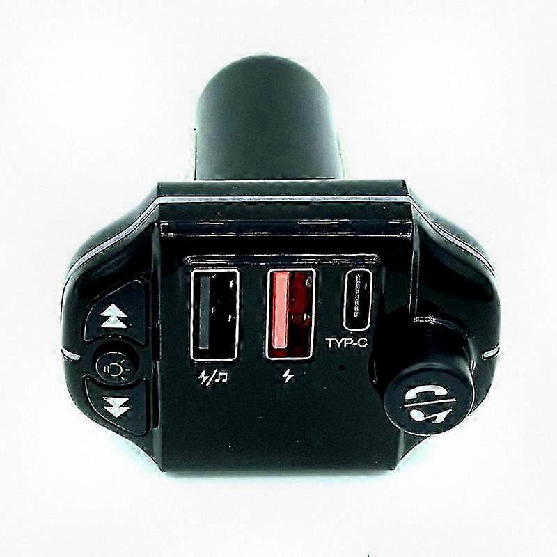 Bluetooth 5.0 Car Charger with Atmosphere Light FM Transmitter and MP3 Player Functionality