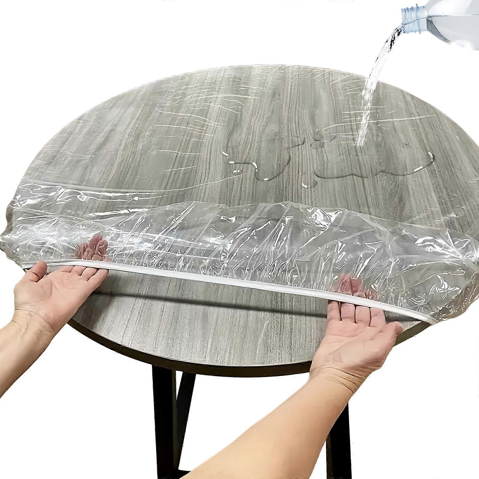 Transparent Tablecloth Round: PVC Outdoor Table Protector 120140cm
