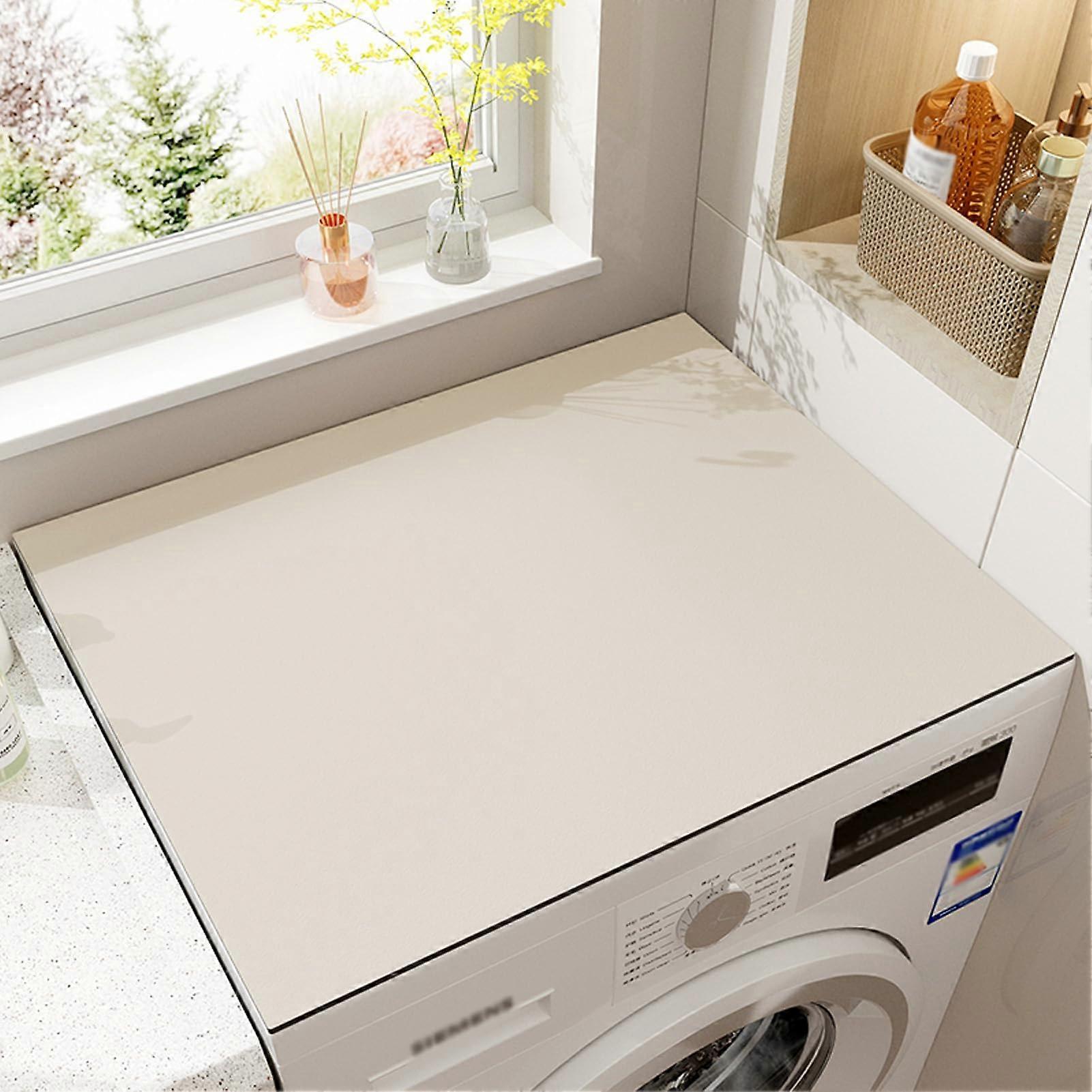 Non-Slip Washing Machine Mat | Universal Absorbent & Quick-Dry Tabletop Protector (Beige, 30x120cm)