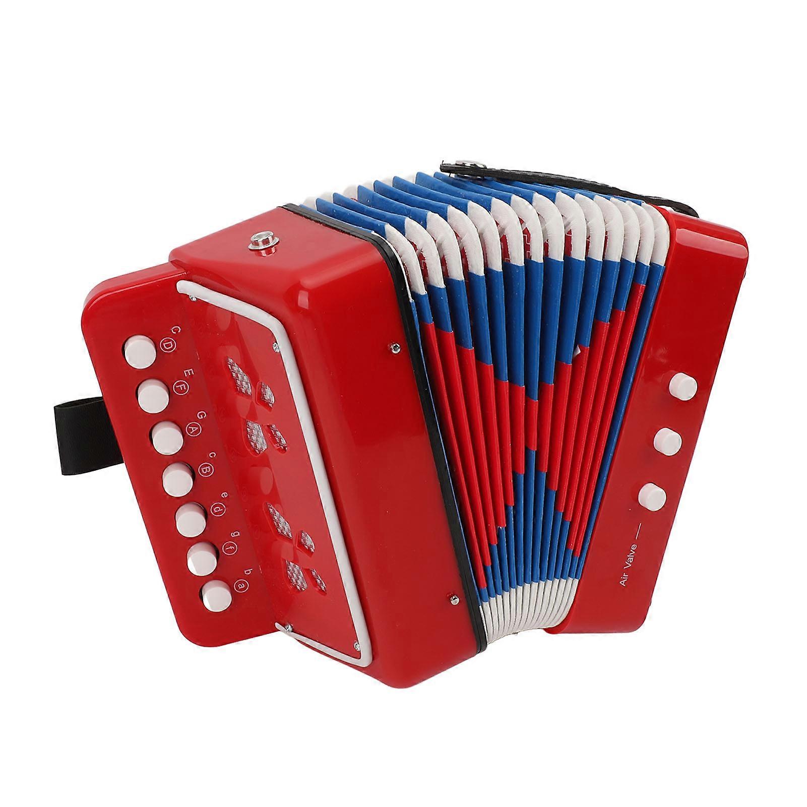 Kids Accordion 7 Key 2 Bass Button Music Instrument with Belt Buckle