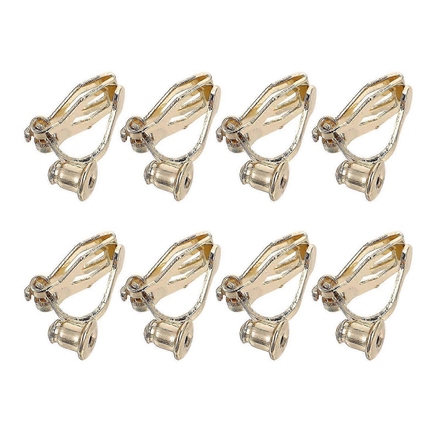 8pcs Clip-on Earring Base Safe Non-Pierced Ear Clips Earring DIY Material