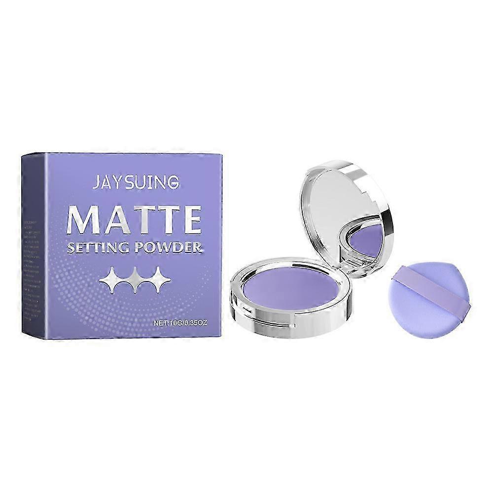 Purple Matte Setting Powder With Lavender Complex Oil Control Anti-Sweat Pressed Powder for Smooth Even Complexion Blurring 2025