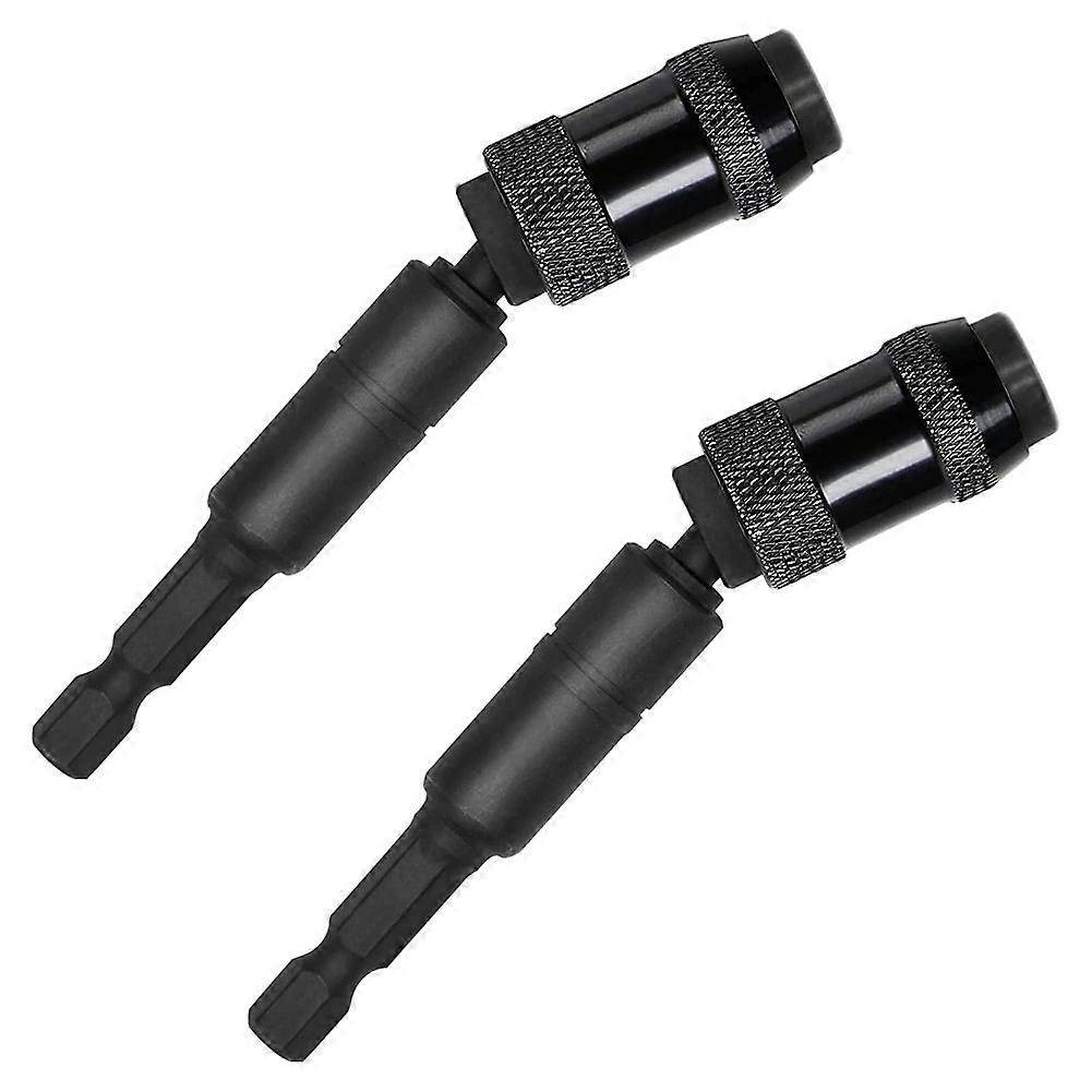 2 Pack Pivoting Bit Tip Holder, Magnetic 1/4inch Hex Shank (Black)