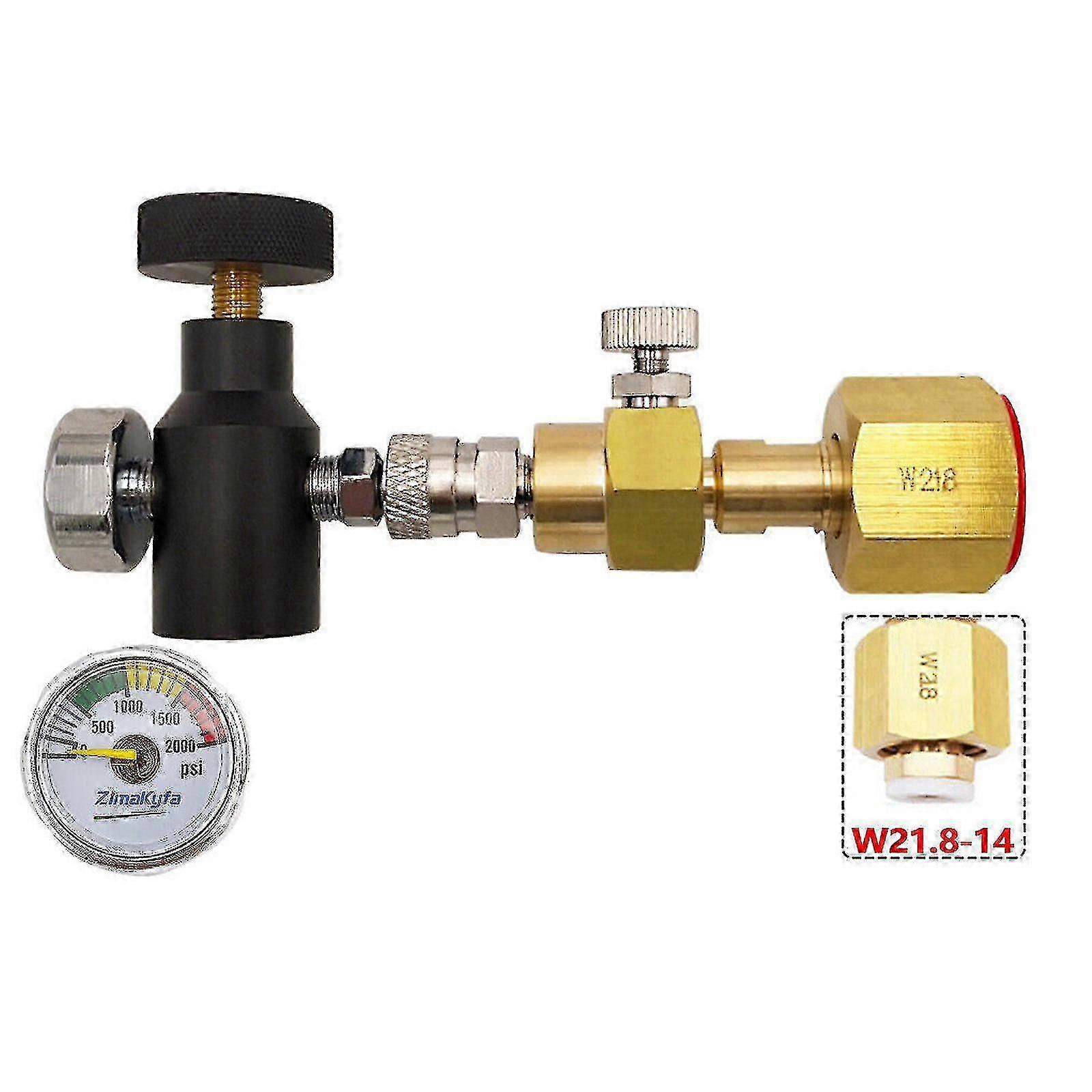 CO2 Tank Refill Adapter Kit for SodaStream Quick Connect W21.8 to Standard Cylinder