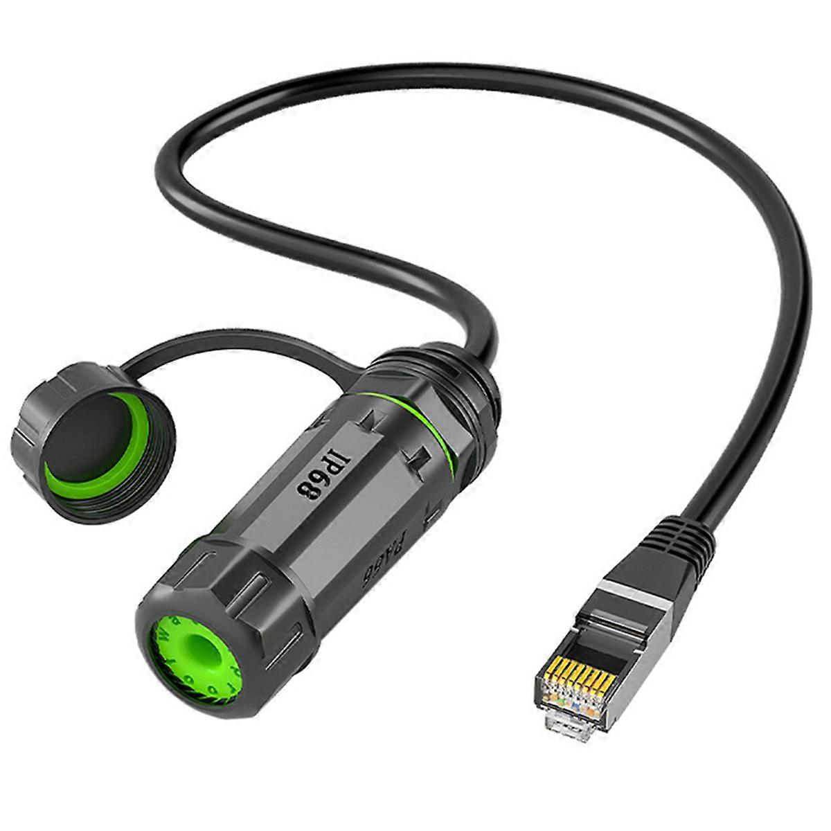 IP68 Waterproof M20 RJ45 Shielded CAT6A Female Panel Mount Socket Network Ethernet Adapter Extensio