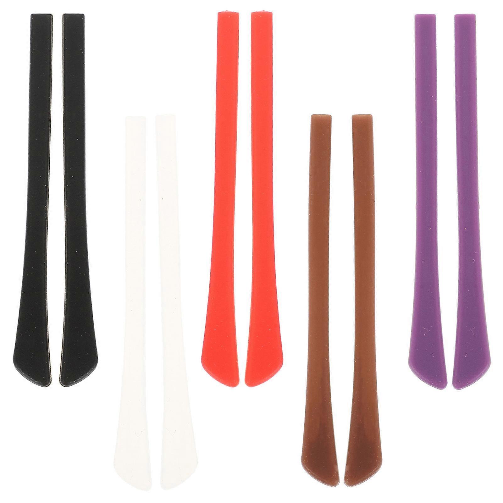 Silicone Eyeglasses Grips Soft & Slip Resistant Frame Protectors Reusable Comfortable Leg Covers Available in Red, Purple, Black, White, Brown