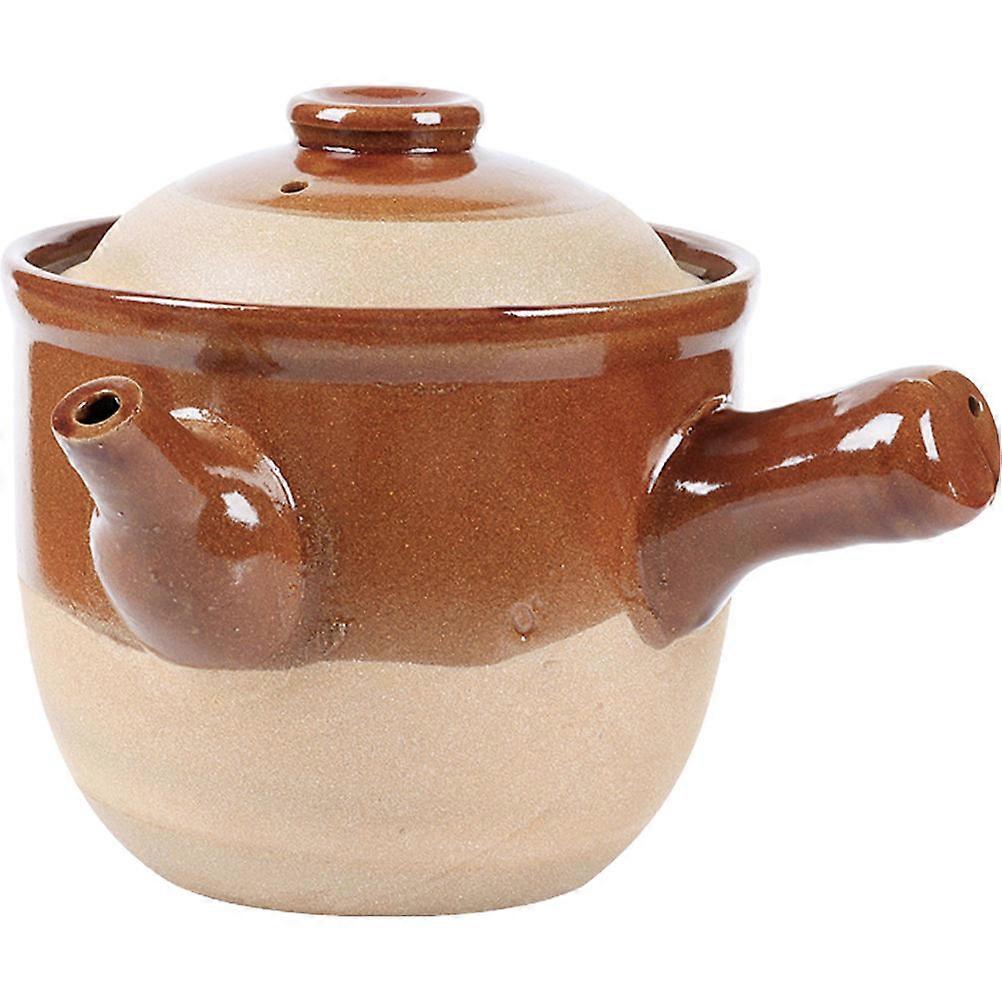 High Temperature Resistant Traditional Chinese Medicine Pottery Casserole Stew Pot for Gas Stoves with Ergonomic Handle and Smooth Surface for Safe