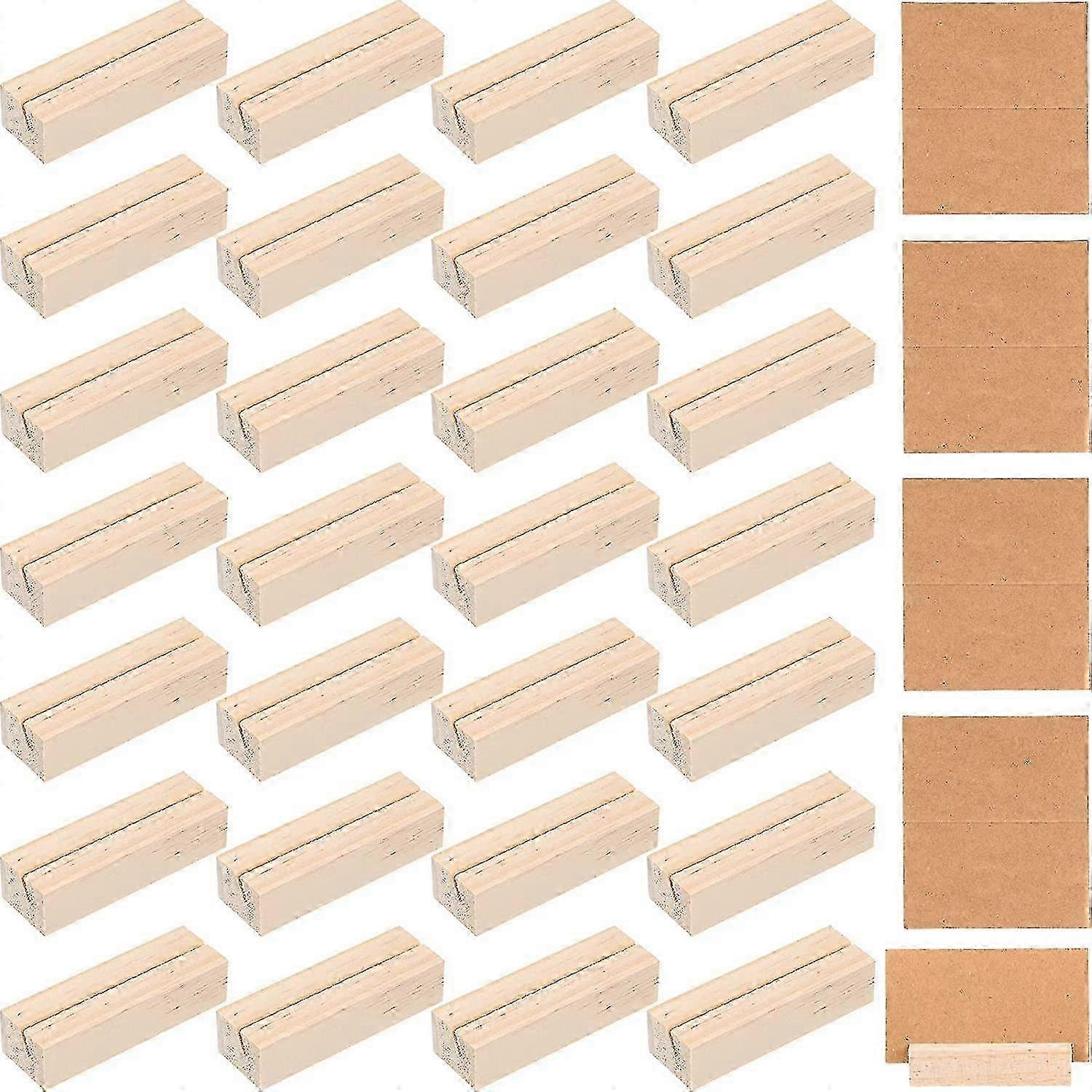 30 Pieces Wooden Table Number Holders with Paper Cards for Weddings and Events, Suitable for Various Occasions