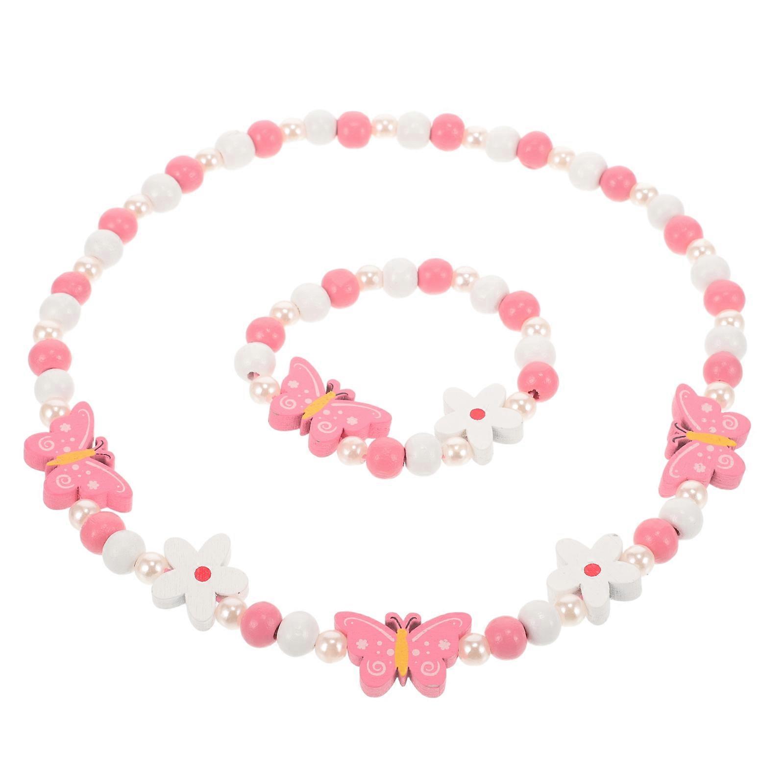 Butterfly Bead Necklace and Bracelet Set Creative Jewelry Kit for Birthdays and Parties, Durable Stylish Design with Vibrant Colors
