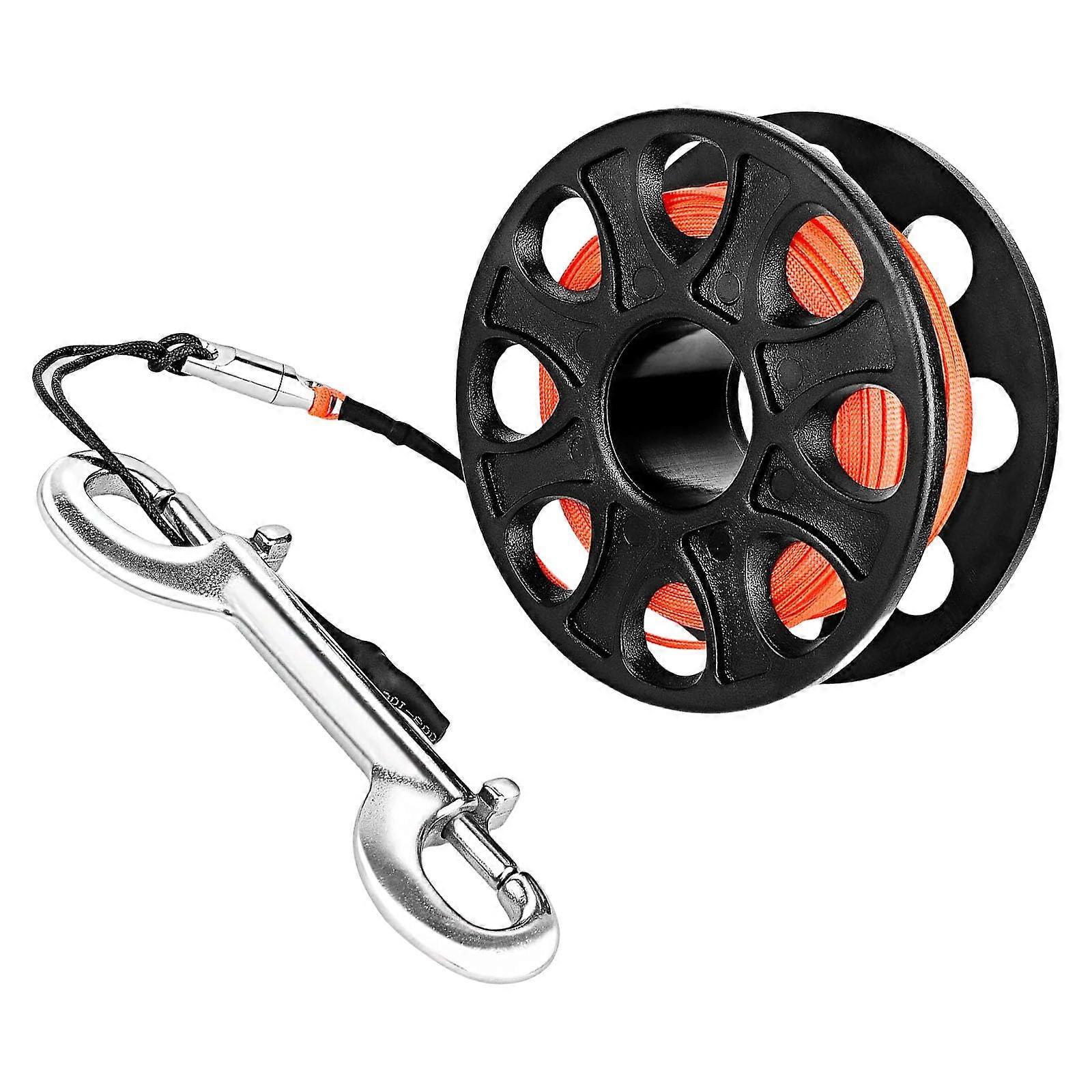 Scubas Diving Reel Finger Line Spool Black Double Ended Bolt Hook Freediving Spool Easy To Use