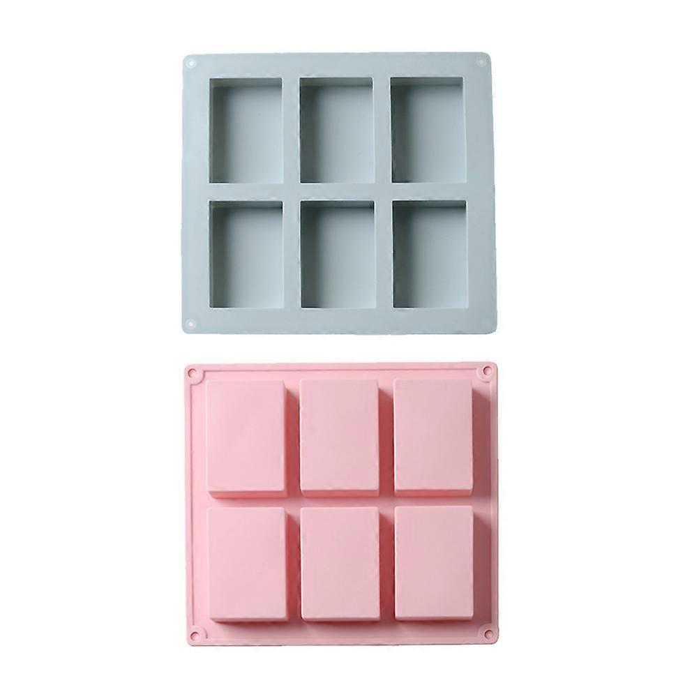 Silicone Mold Soap Moulds DIY Tool Crafting Lovers Rectangular Flexible Reusable 2Pcs Blue