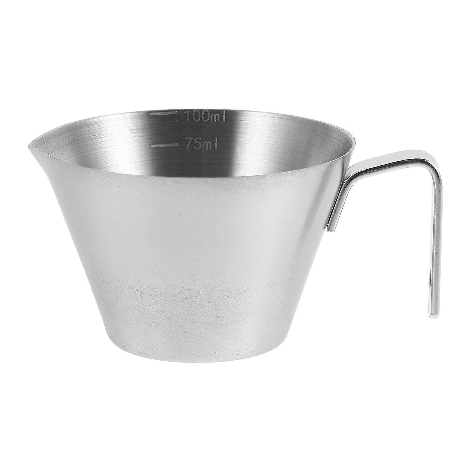 Metal Espresso Cup With Scale For Professional Milk Frothing Pouring Liquids 100ML Silver 1Pack