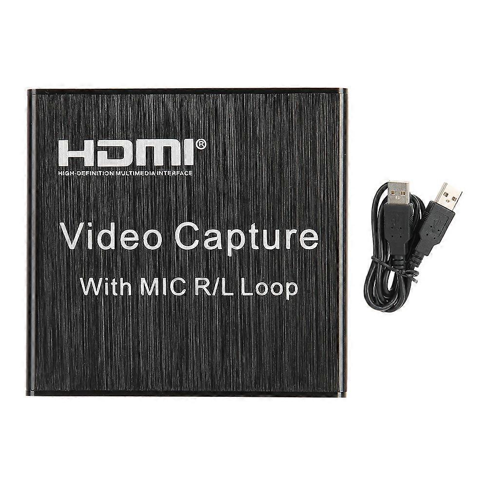 Video Capture Card USB2.0 HDMI Loop‑Out Support 4K Electronic Equipment 0.4a 5V DC