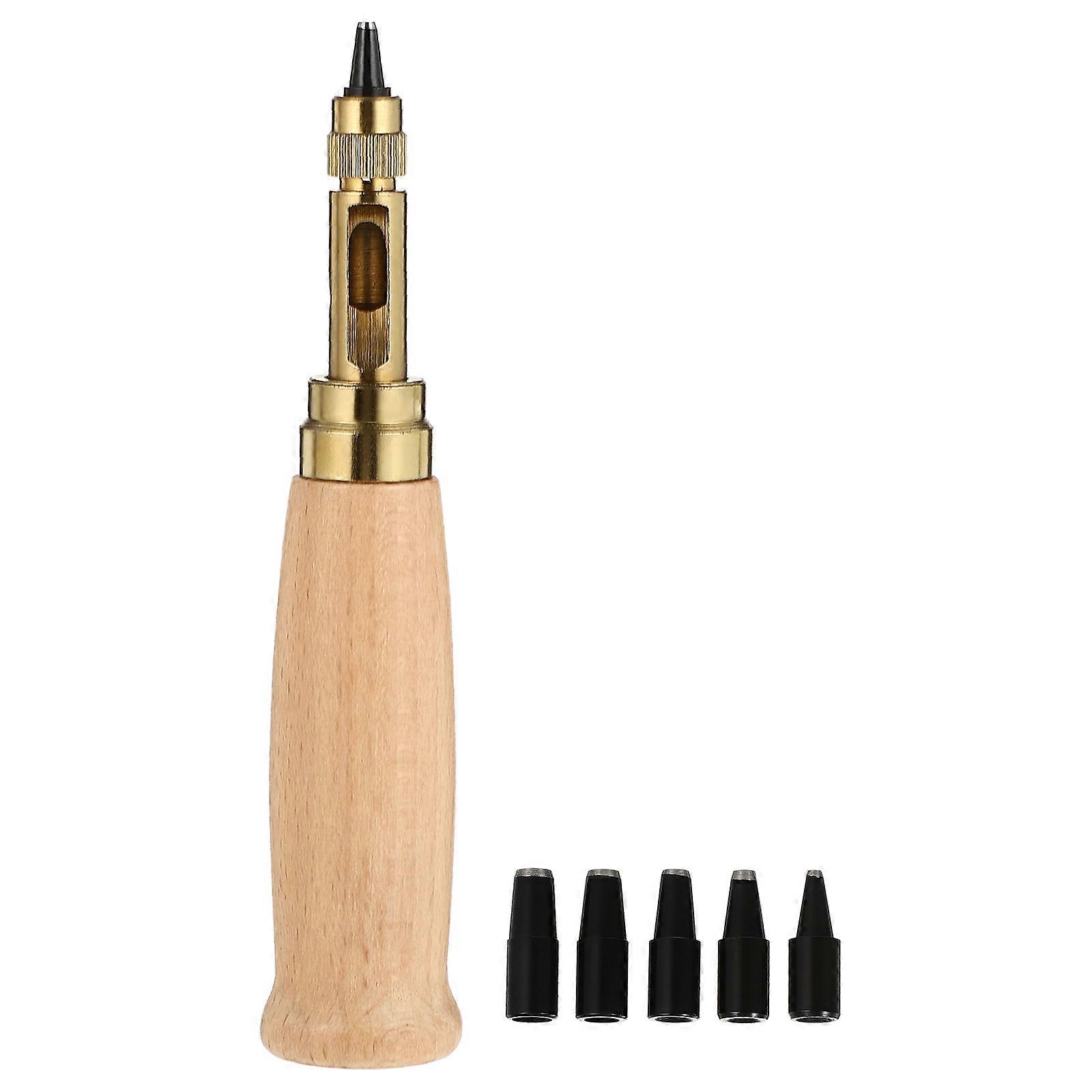 Hollow Punch Kit Leather Puncher For Diy Projects Leather Crafting Assorted Color 13.2 X 2.5 X 2.5Cm 6Pcs