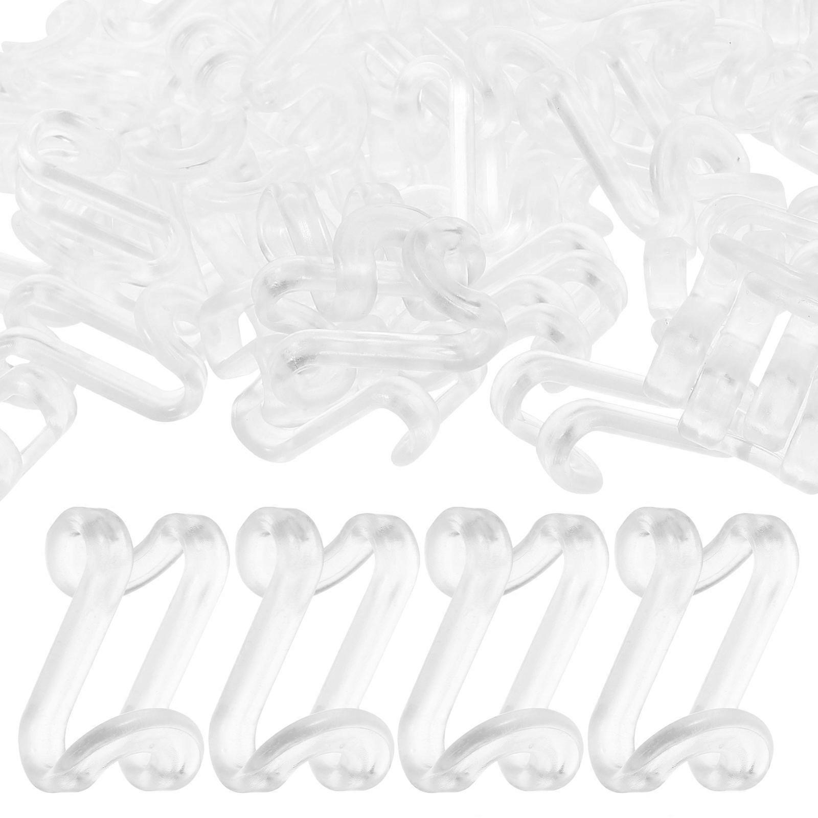 Hanger Plastic Connector Transparent ABS Material Vertical Hanging Wardrobe Management 60Pcs