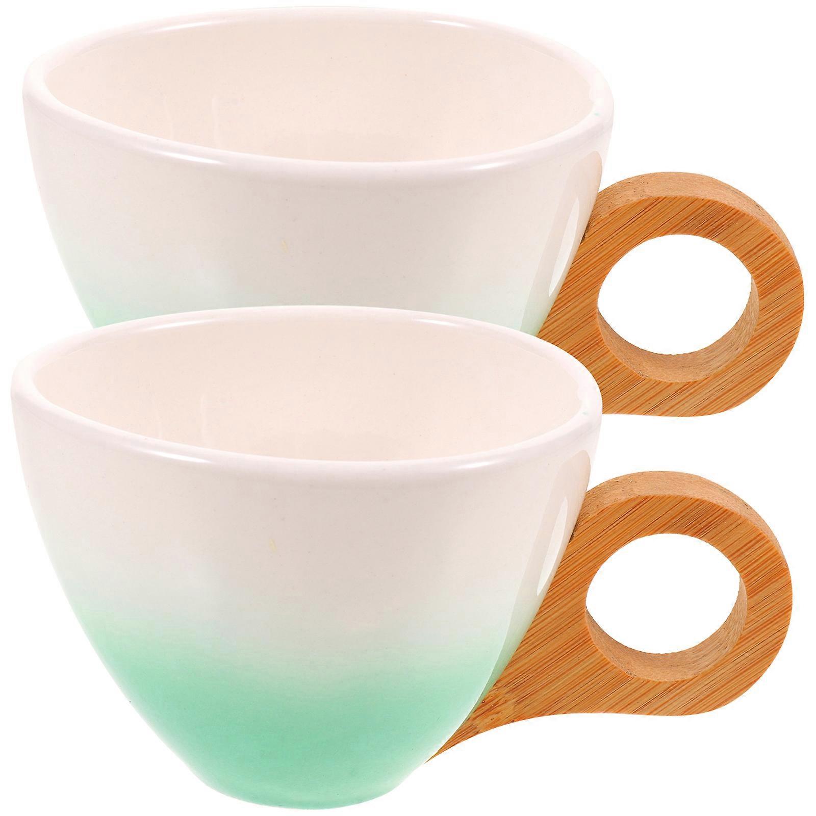 Coffee Cups Ceramic Insulated Round Shape Simple Yet Luxurious for Office Use 2Pcs