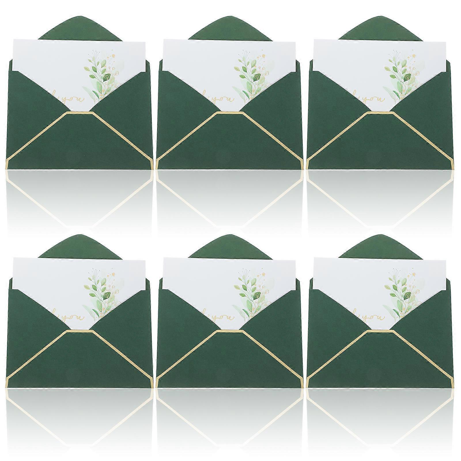 Greeting Cards Thank You Cards Express Gratitude Business Events Dark Green Rectangular Simple Design 1 Set