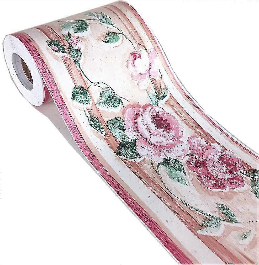 Papel de parede borda Peel Stick Decalque, 4 polegadas por 32,8 pés (rosa)