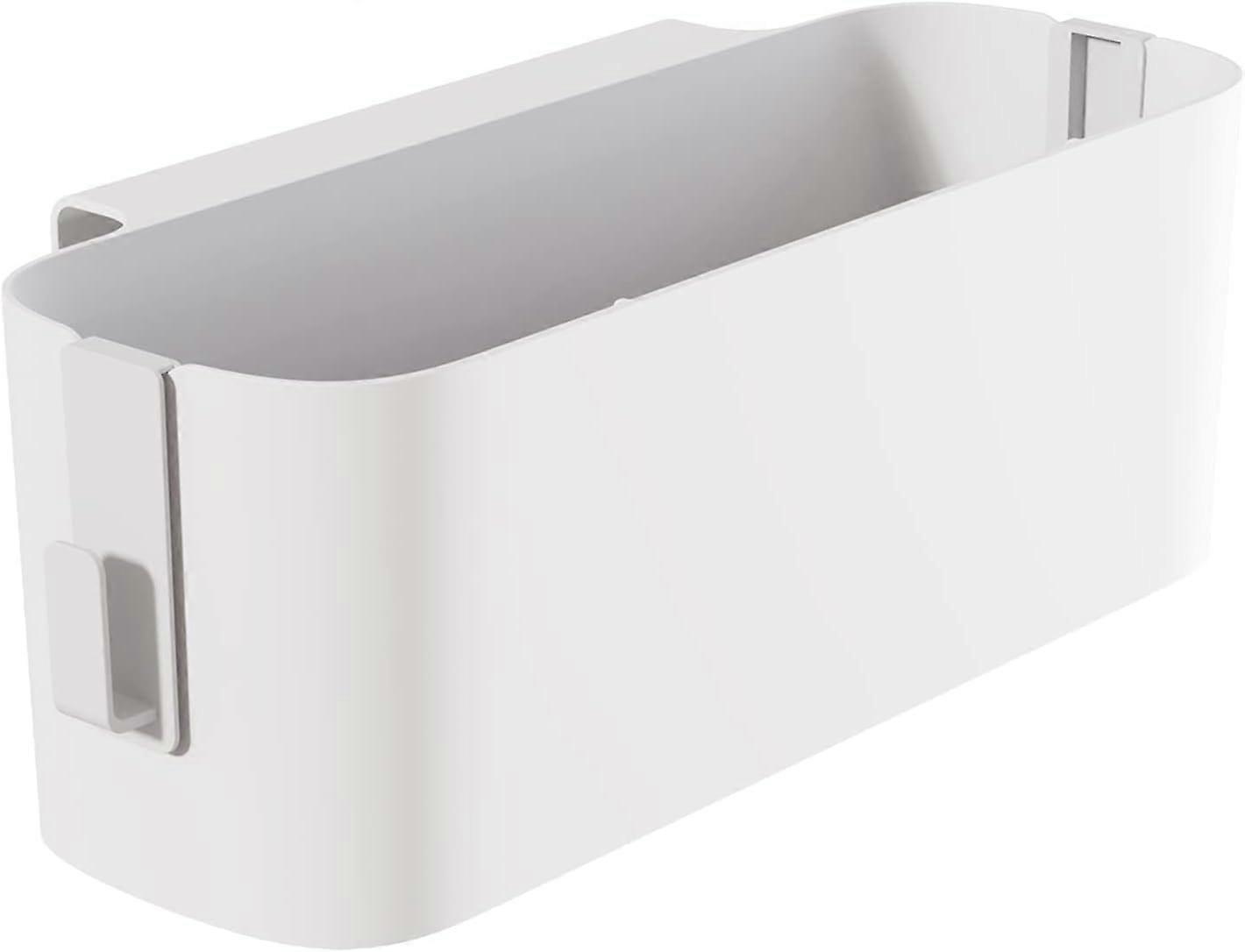 Bed Organiser for Hanging, Robust Bedside Table Caddy, Bed Organiser, Hanging Baskets with 2 Removable Hooks, for Family, Dorm, Office, White