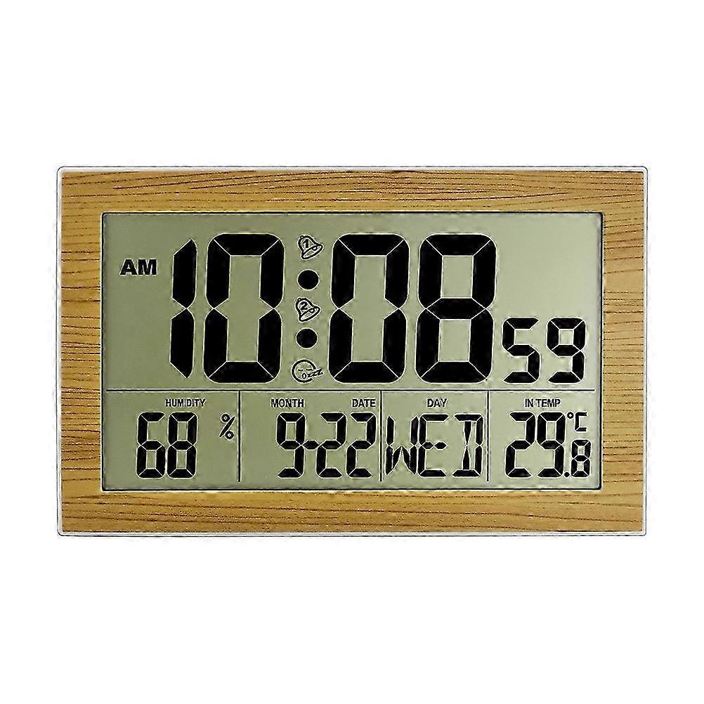 LED Wall Clock Electronic Digital Alarm Clock Mute Display