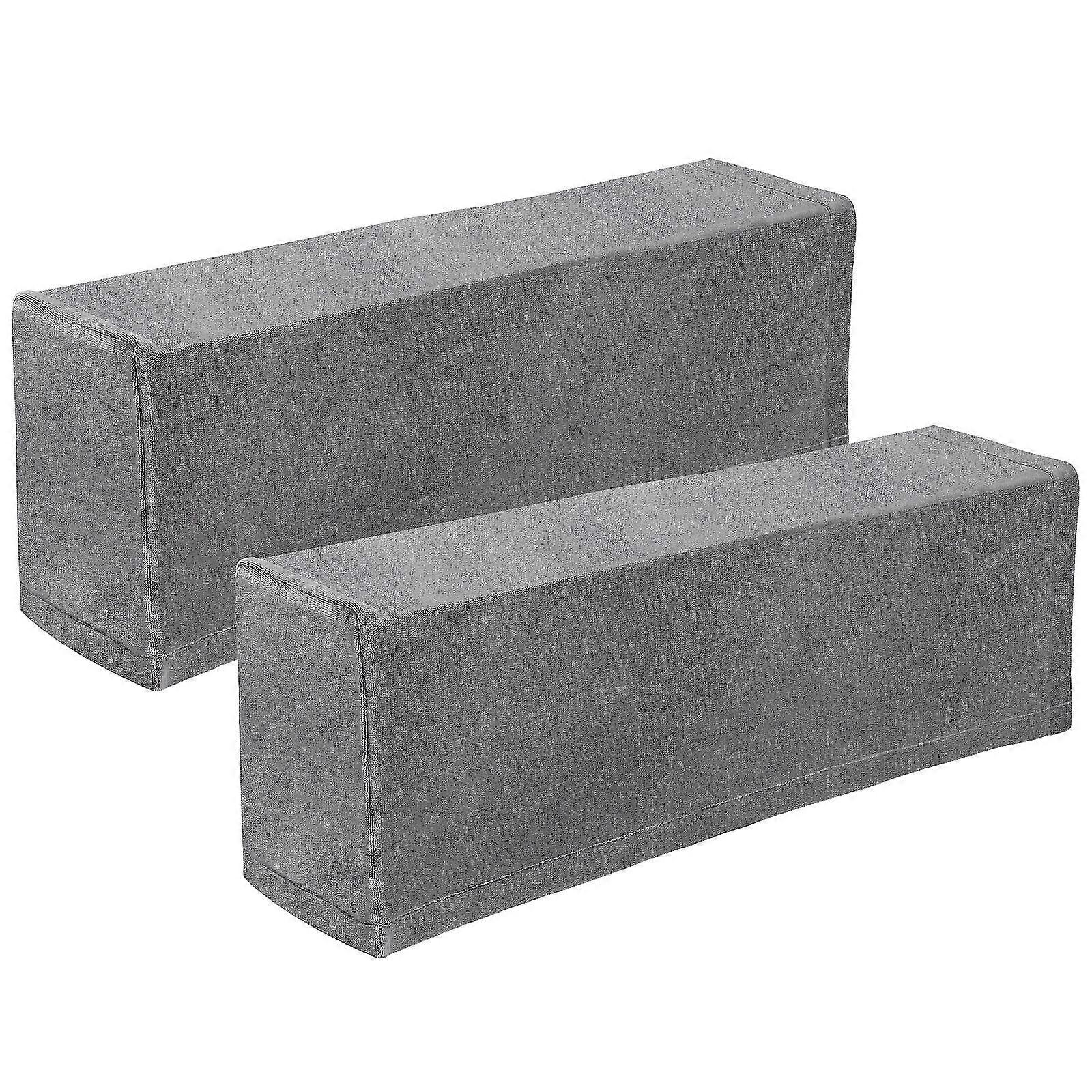 Vosarea 2-piece set of universal sofa armrest covers elastic armrest protection cloth solid color armrest protection cloth (grey)