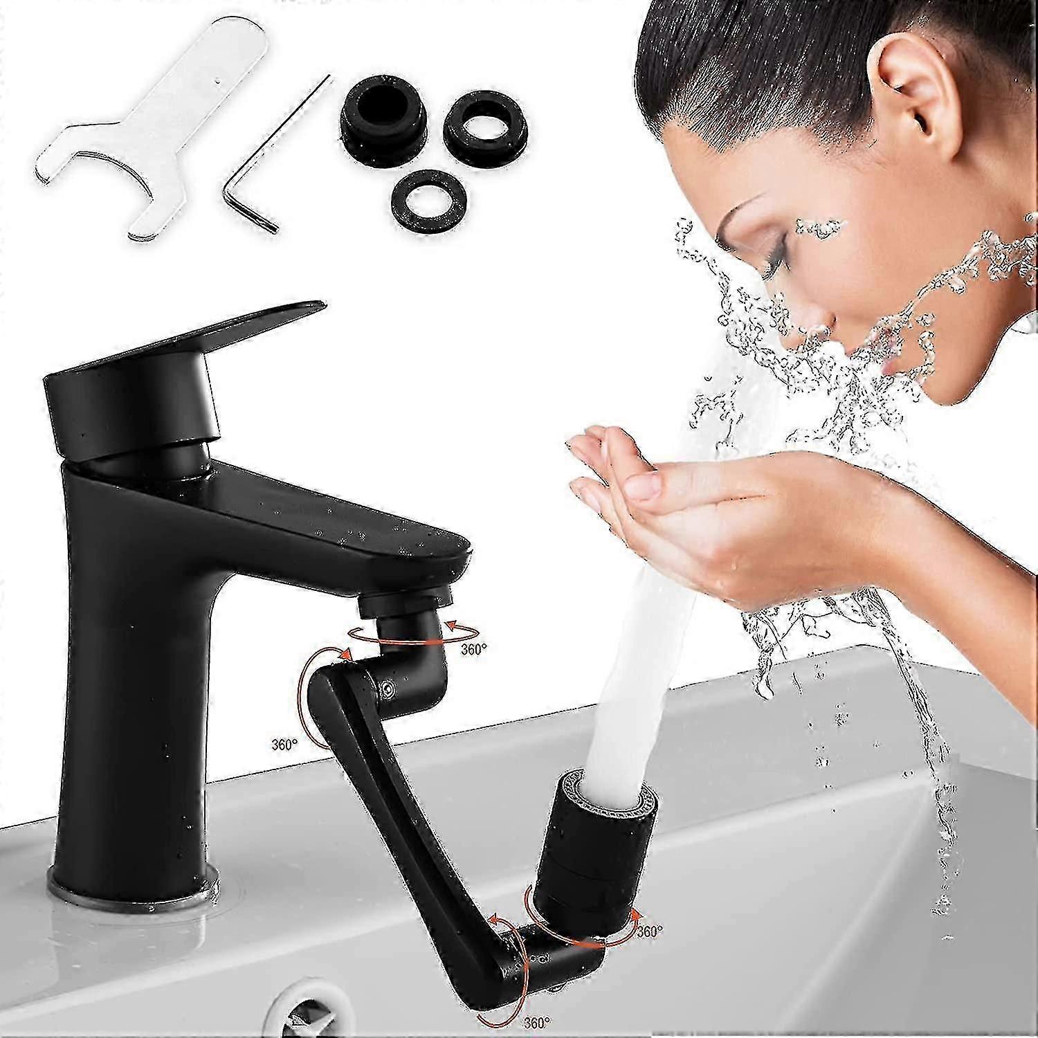 1440 Universal Rotating Faucet Extender, 1080+360 Large-angle Faucet Aerator With 2 Water Outlet Modes High Quality