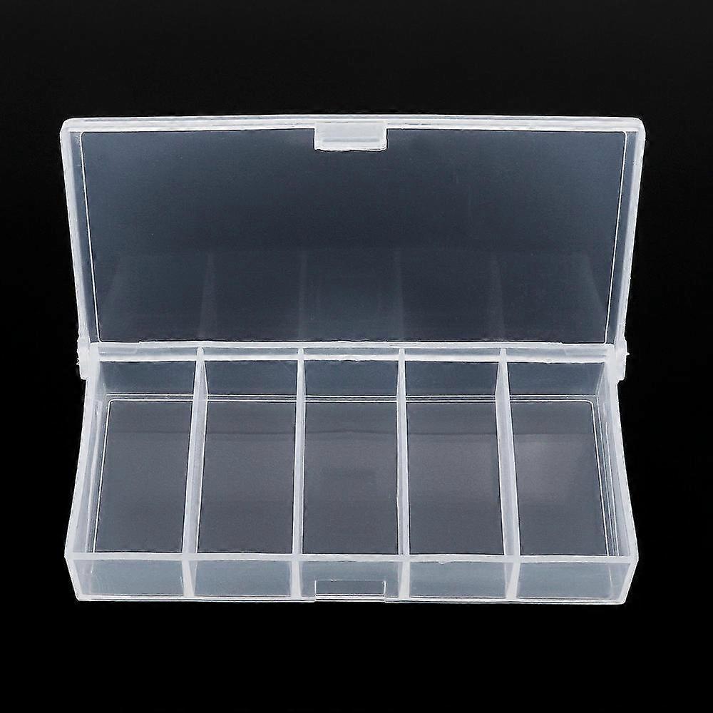 5 Grid Transparent Plastic Fishing Box Lure hooks Connector Case