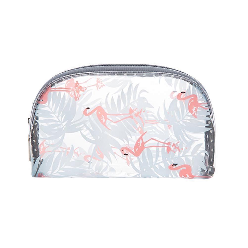 Waterproof Travel Makeup Bag Flamingo Pattern Semicircle Size S 1Pack