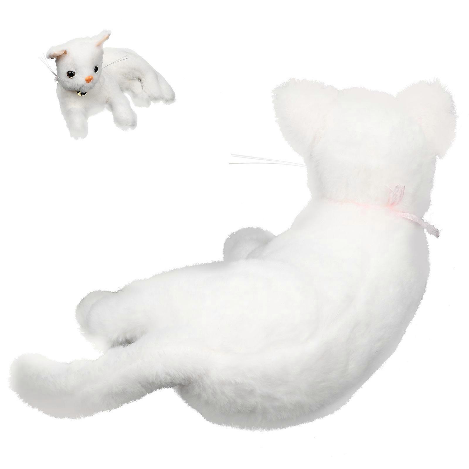 Cute Design Plush Cat Ornament Home Decor White 29X16CM 1Pack