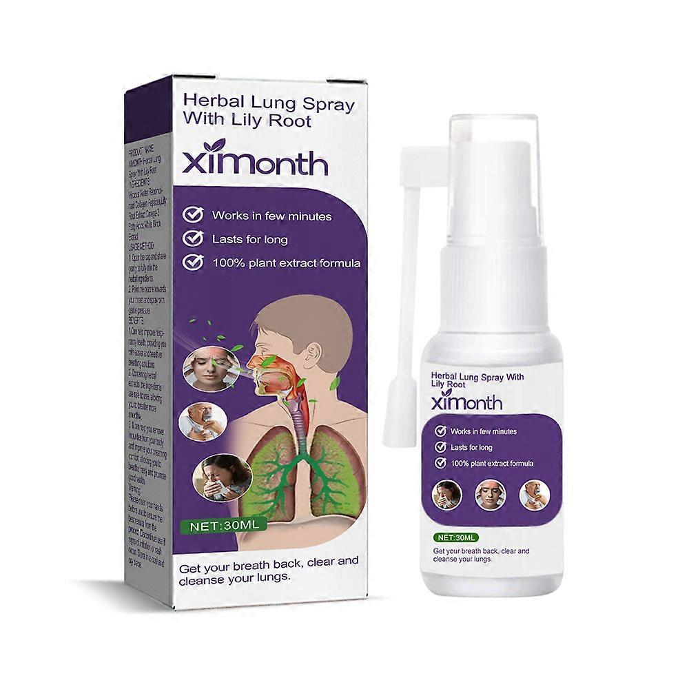 30ml Herbel Lung Spray Με Ρίζα Κρίνος, Φυτικό Σπρέι Πνευμόνων Και Αναπνοής, Respira Lung Care Spray