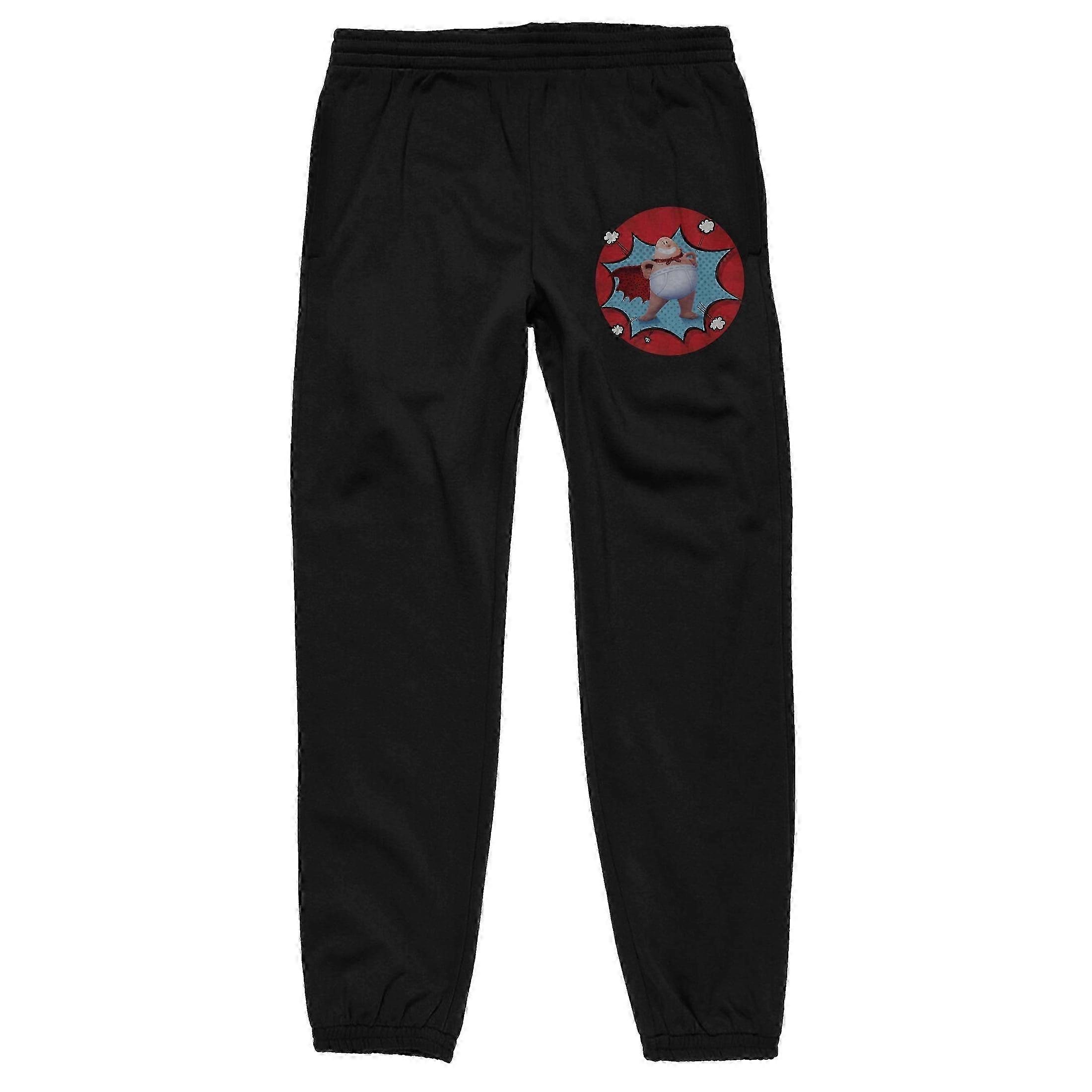 Superhero Caped Men's Black Jogger Pants - Medium