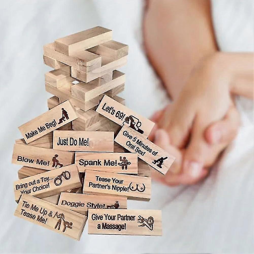Super Naughty Block Tower Game, Love & Naughty Stacking Tower Valentine Gift , With Truth Or Dare Questions And Challenges, Funny Couple Game For Adu