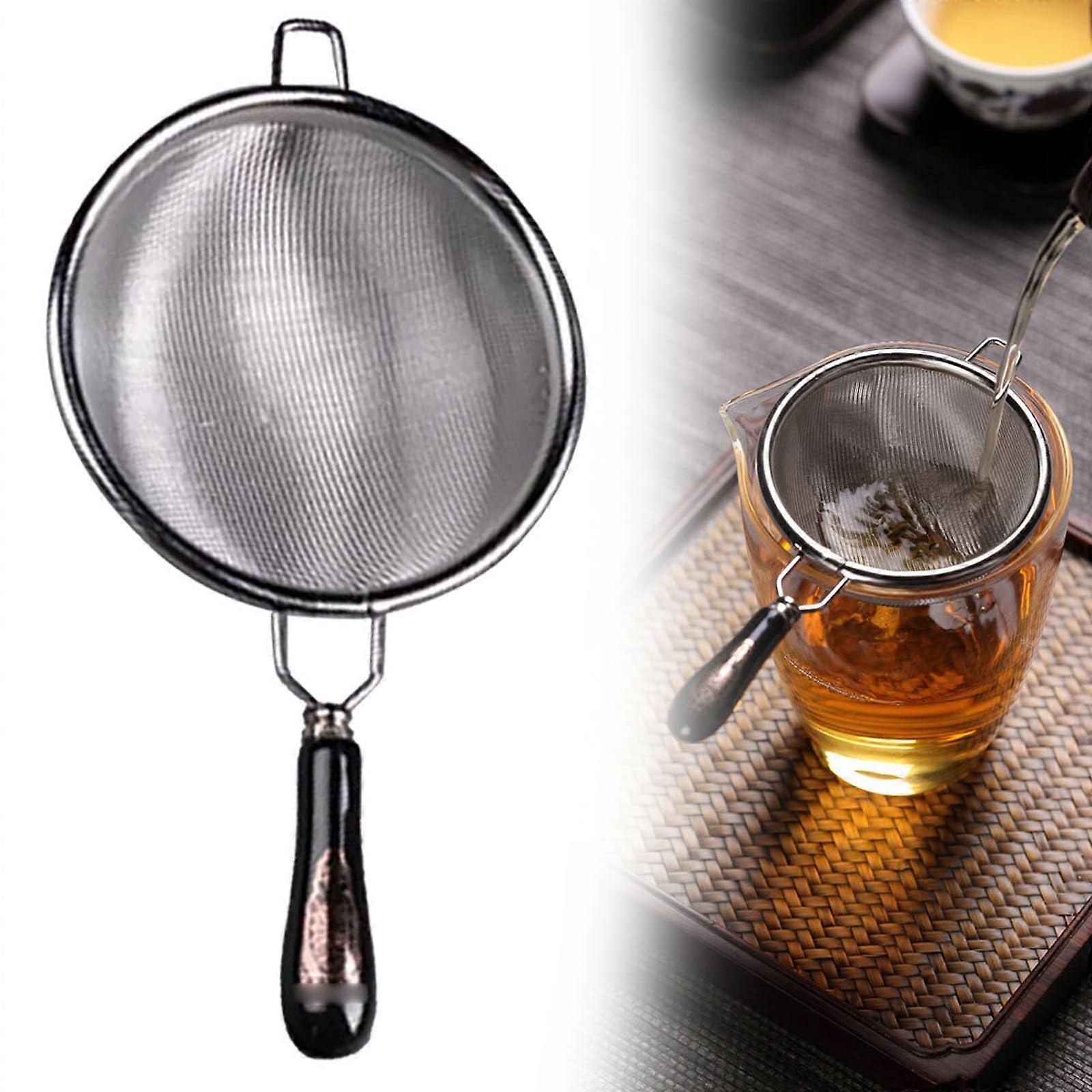 Commercial Tea Infuser and Coffee Filter Set, 304 Stainless Steel Tea Strainer with Heat-Resistant Handle for Brewing Tea and Straining Spices
