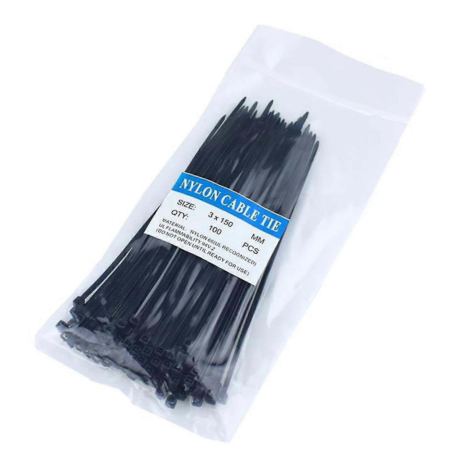 100pcs/set Heavy Duty Cable Ties with Self-locking and Good Insulation in 7 Colors for Home