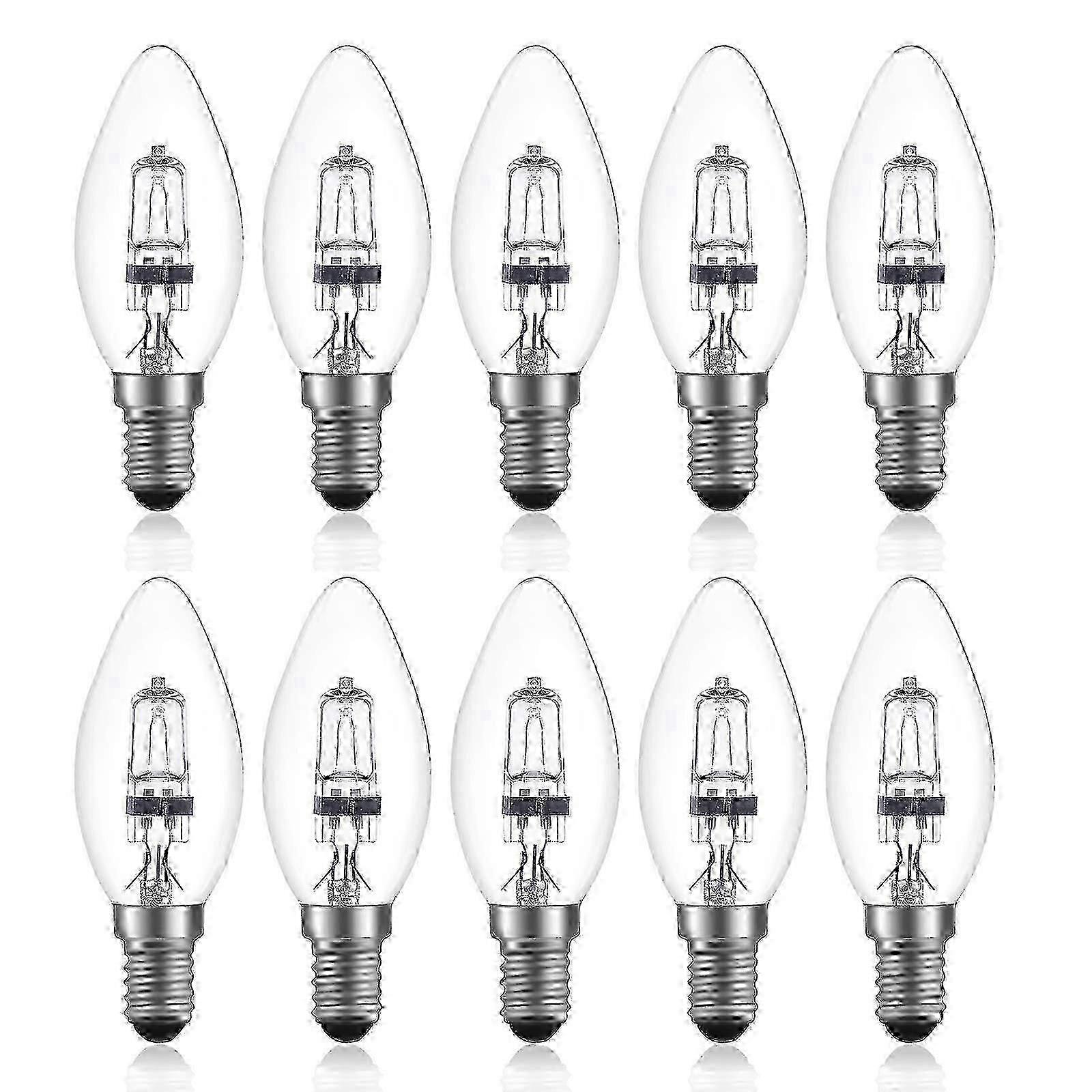 42w e14 c35 dimmable halogen bulb ac 220-240v warm white 2700k transparent candle 10pcs