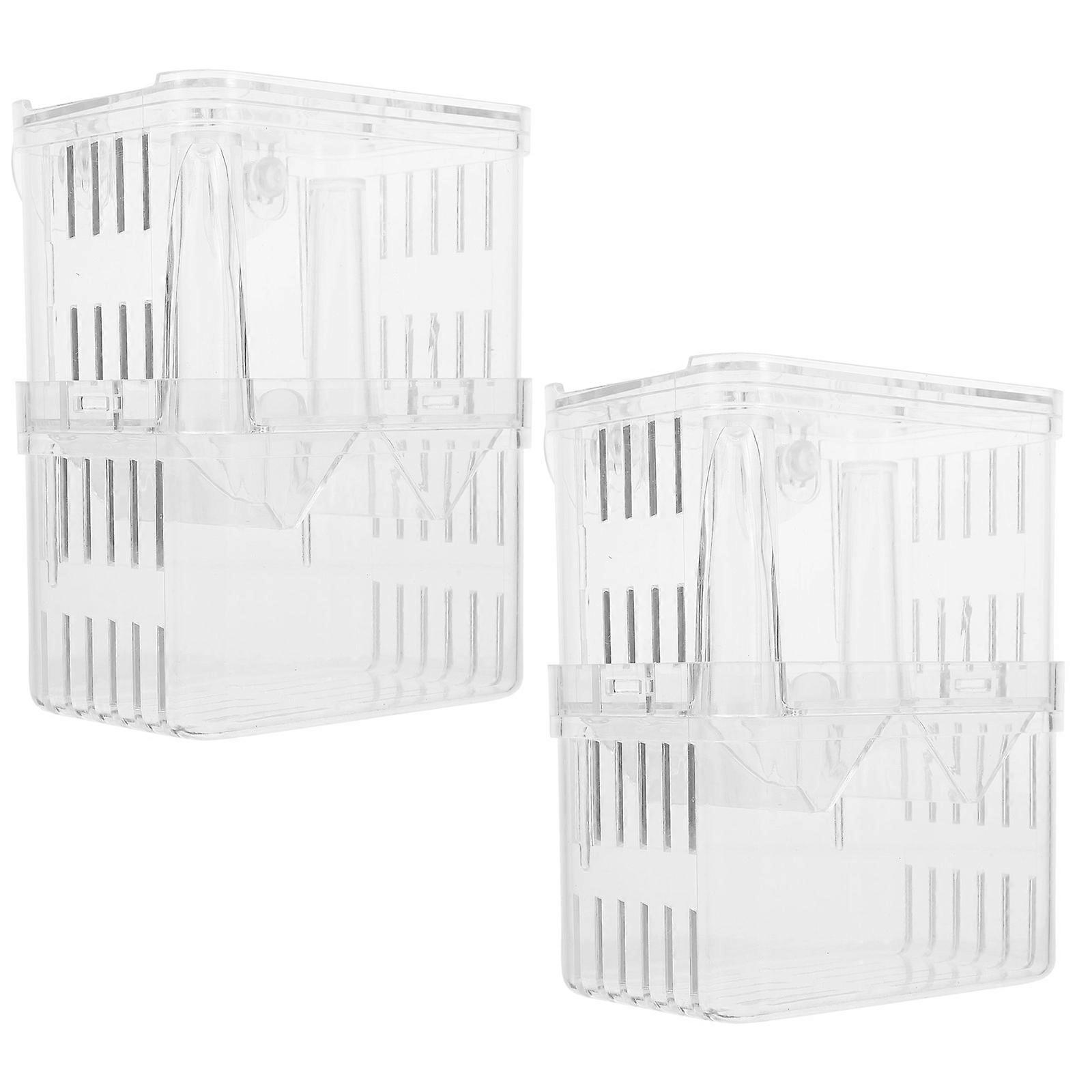 Transparent Plastic Fish Breeding Box for Pet Use Safe Incubator with 2 Pcs
