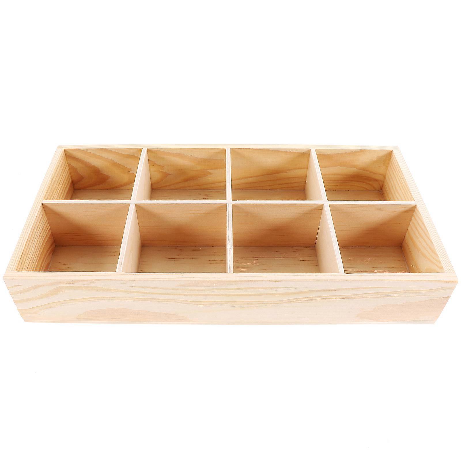 Wooden Storage Divider Box Multi Planter Tray Rustic Lightweight Easy To Use For Home Decor Gardening Organizing Projects