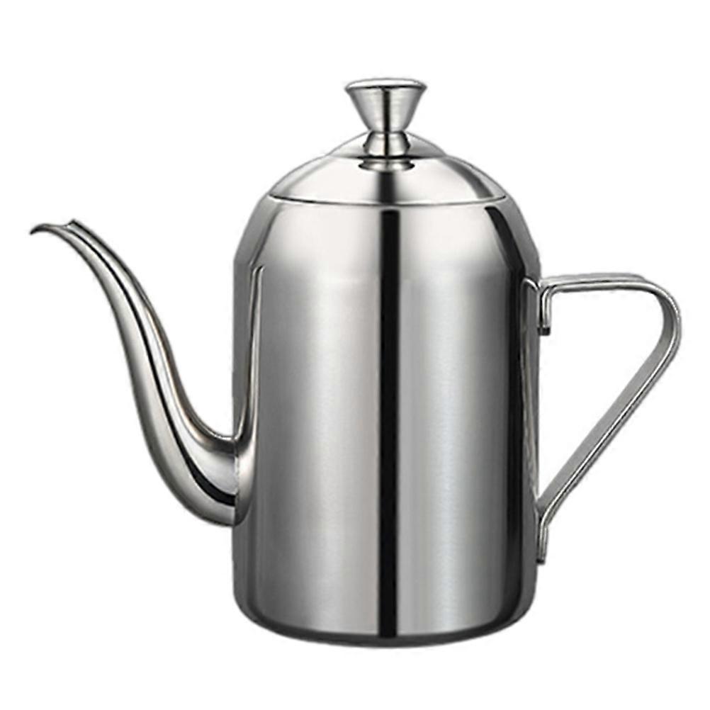 Practical Oil Container with Filter for Kitchen Use Silver Stainless Steel 560ml