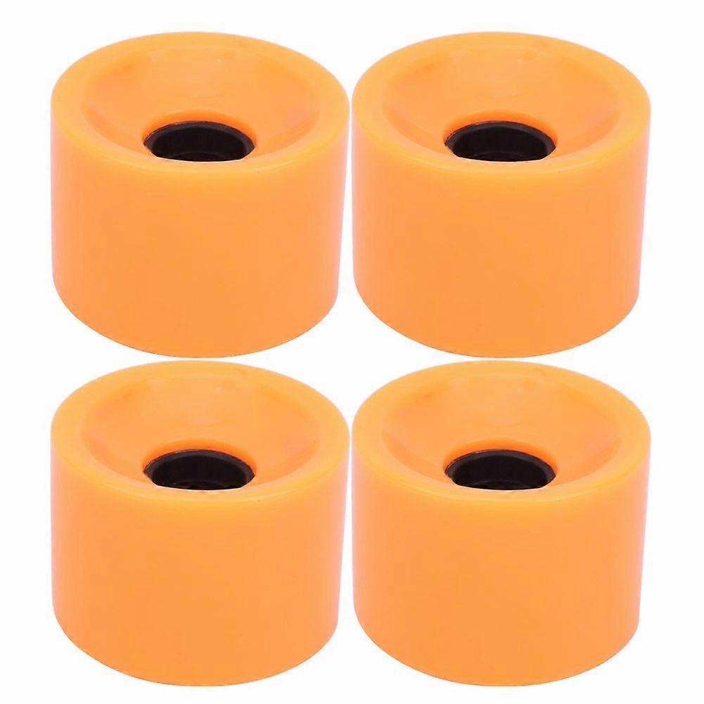 4PCS/Set Skateboard High Elastic Colorful PU Wheel Accessory for Most SkateboardsOrange YMQX)