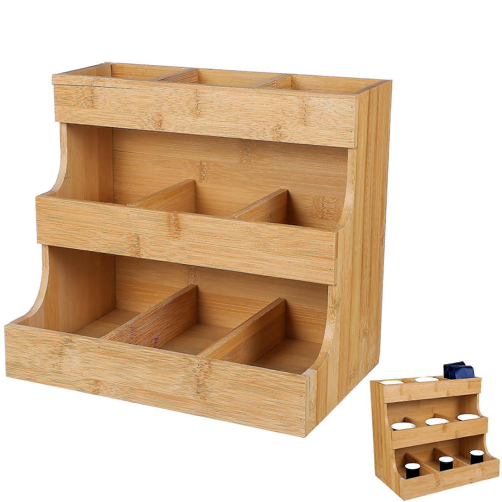 The **Wooden Tea Bag Organizer Rack** is typically made from ** wood materials**, often:
**Bamboo** – a popular , lightweight, and choice.
**Pine