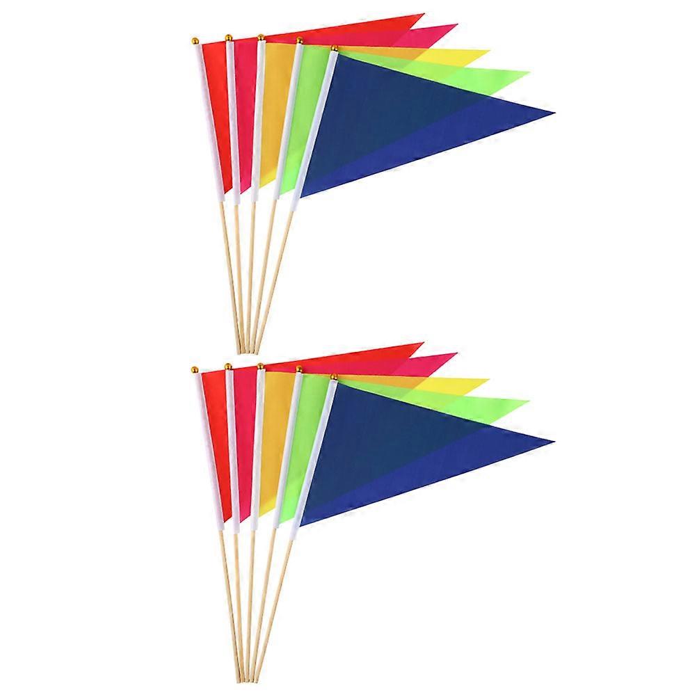 10pcs Durable Marking Flags with Poles for Lawn, Garden, Construction – Sturdy Material for Surveying, Irrigation, and Boundary Marking