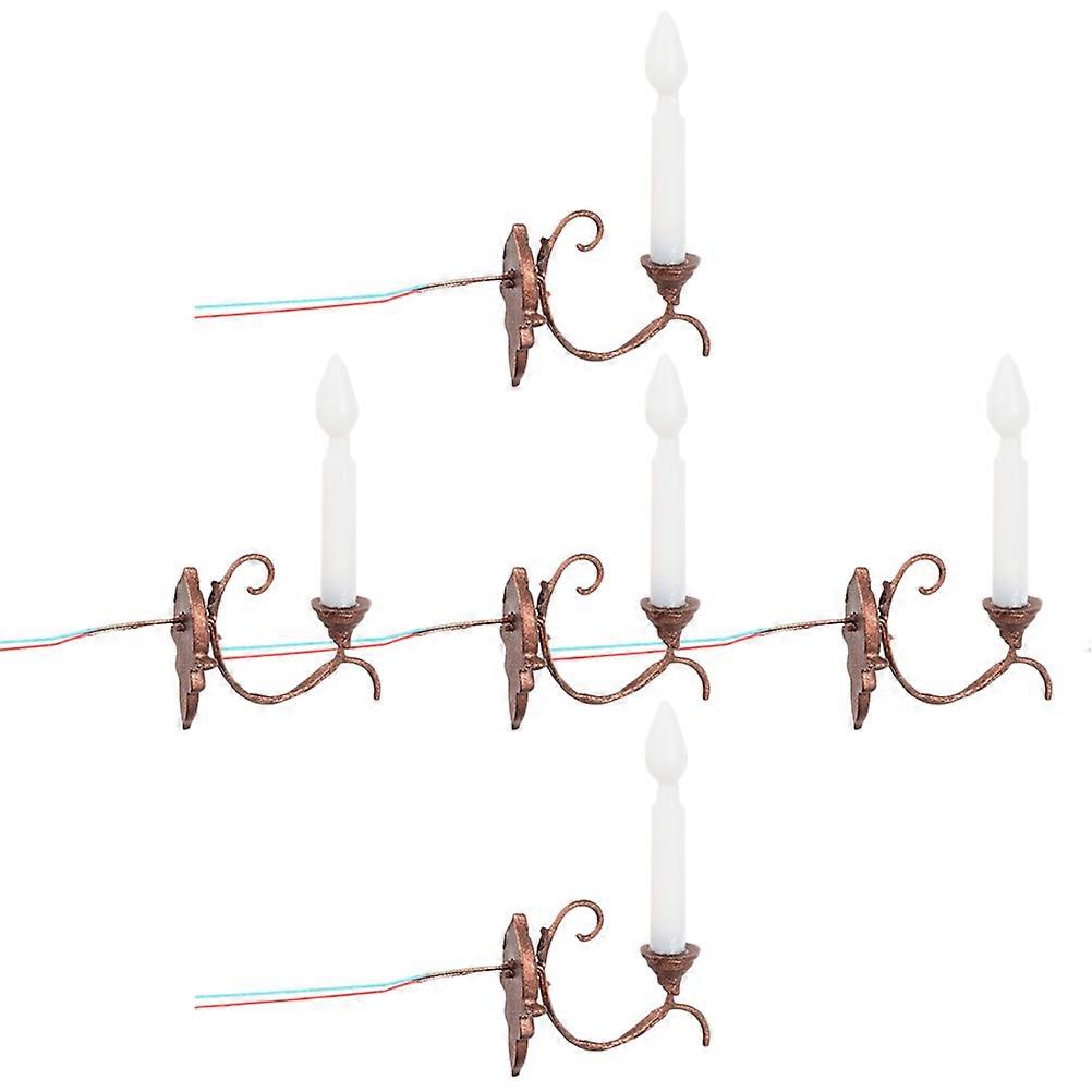 Mini Led Simulation de Lumière Mini Lampadaire Modèle Mural 5Pcs