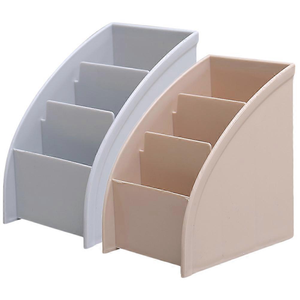 Multipurpose Storage Box Desktop Stationery Storage Box For Office Use Grey 13x11.5x8.5cm Stable Standing 2Pcs
